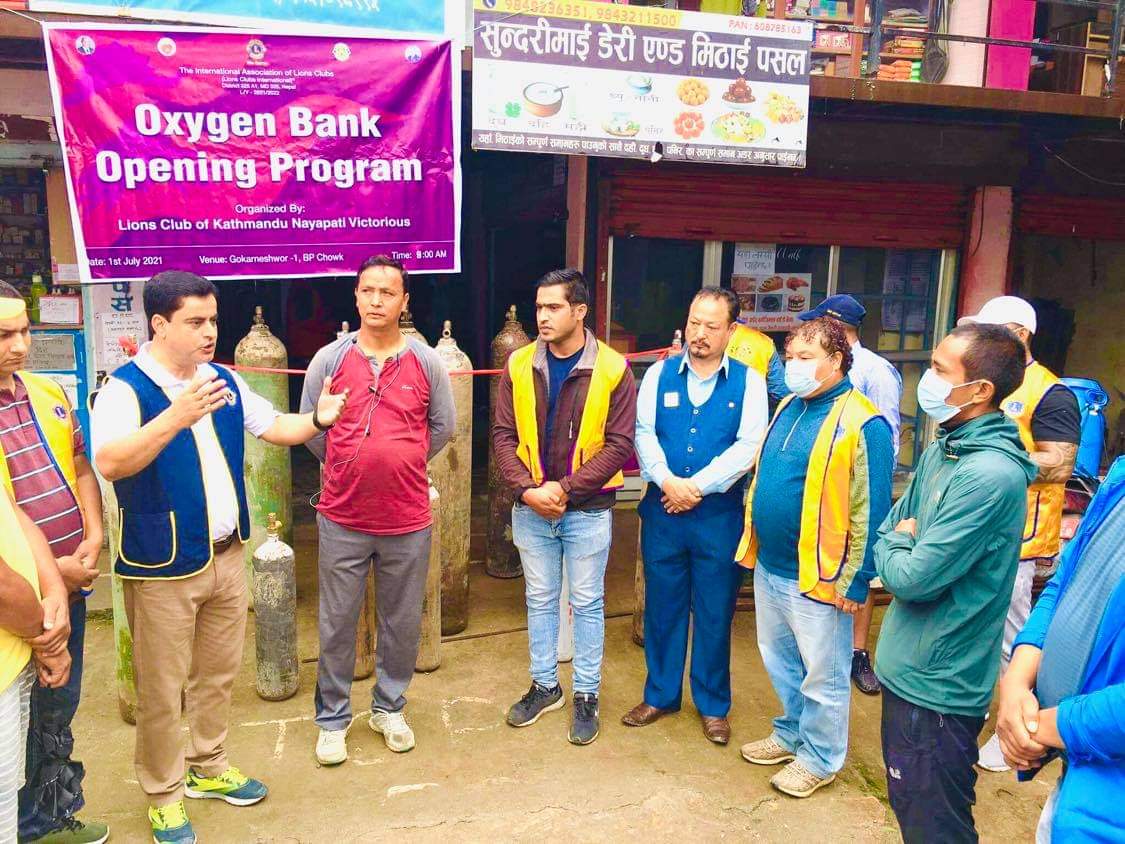 लायन्स क्लब अफ काठमाडौँ नयाँपाटी भिक्टोरियसद्वारा अक्सिजन बैंकको स्थापना