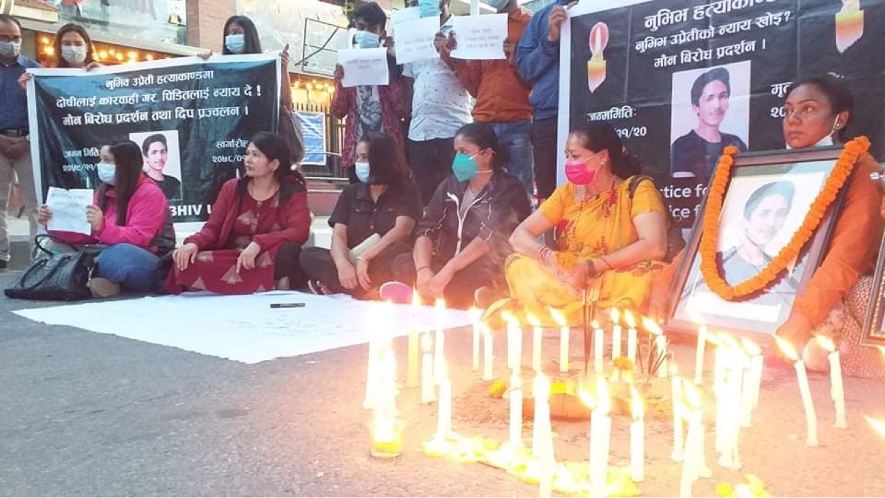 नुभिवको न्यायको लागि दीप प्रज्वलन