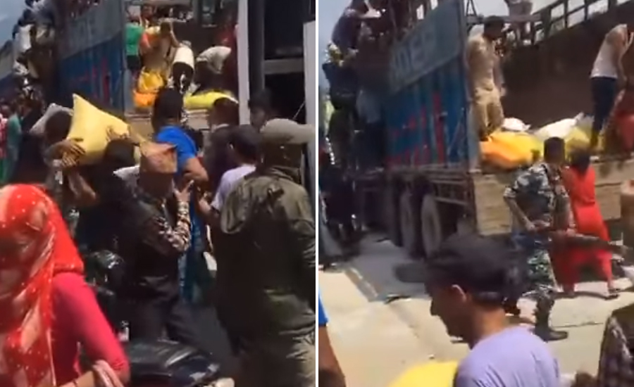 धादिङमा स्थानीयले लुटे अवैध रुपमा आएको रासायनिक मल