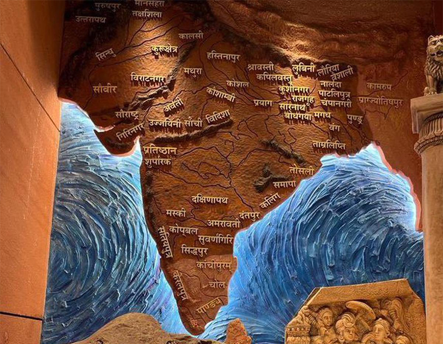 अखण्ड भारतको नाममा भारतले संसद भवनमा राखेको नक्साप्रति नेपालको आपत्ति