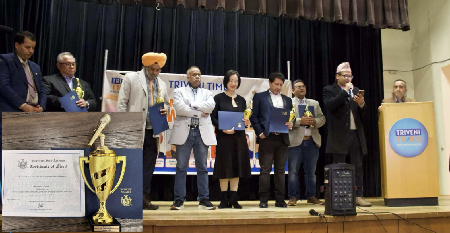 कम्युनिटी मिडिया अवार्ड २०२५ न्युयोर्कबाट संचारकर्मी सम्राट कार्की सम्मानित