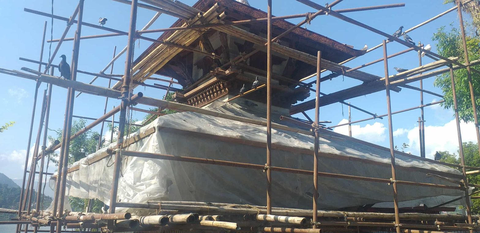 फेवातालस्थित ताल बाराही मन्दिर पुनर्निर्माण अन्तिम चरणमा